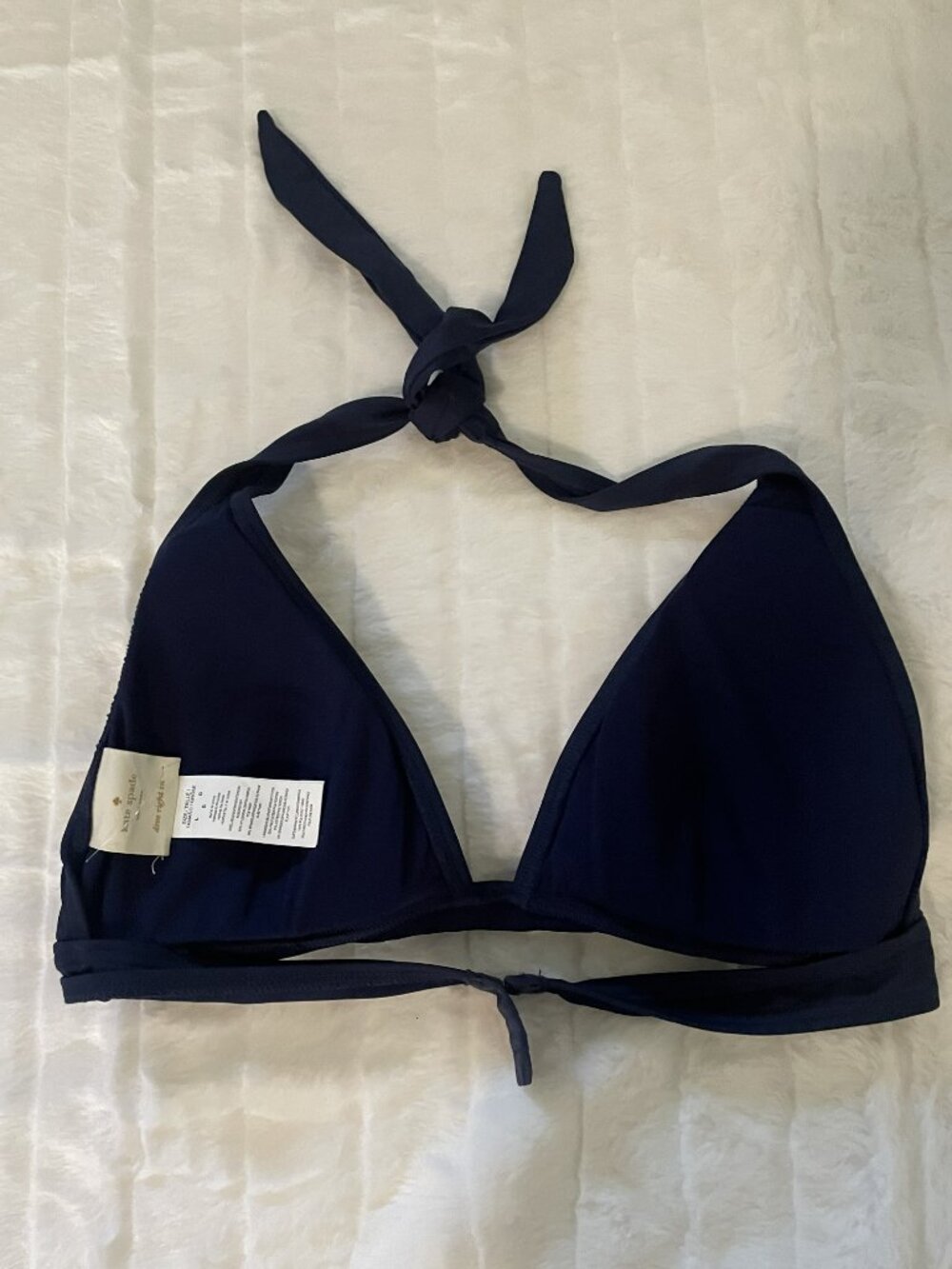 Kate Spade Navy blue halter bikini top - Picture 2 of 3